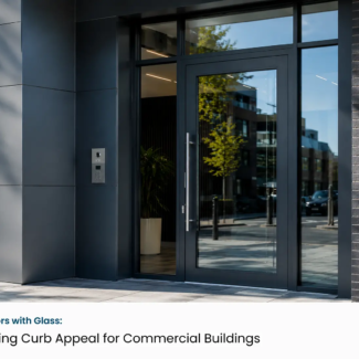 Modern Front Doors with Glass_ Commercial Curb Appeal